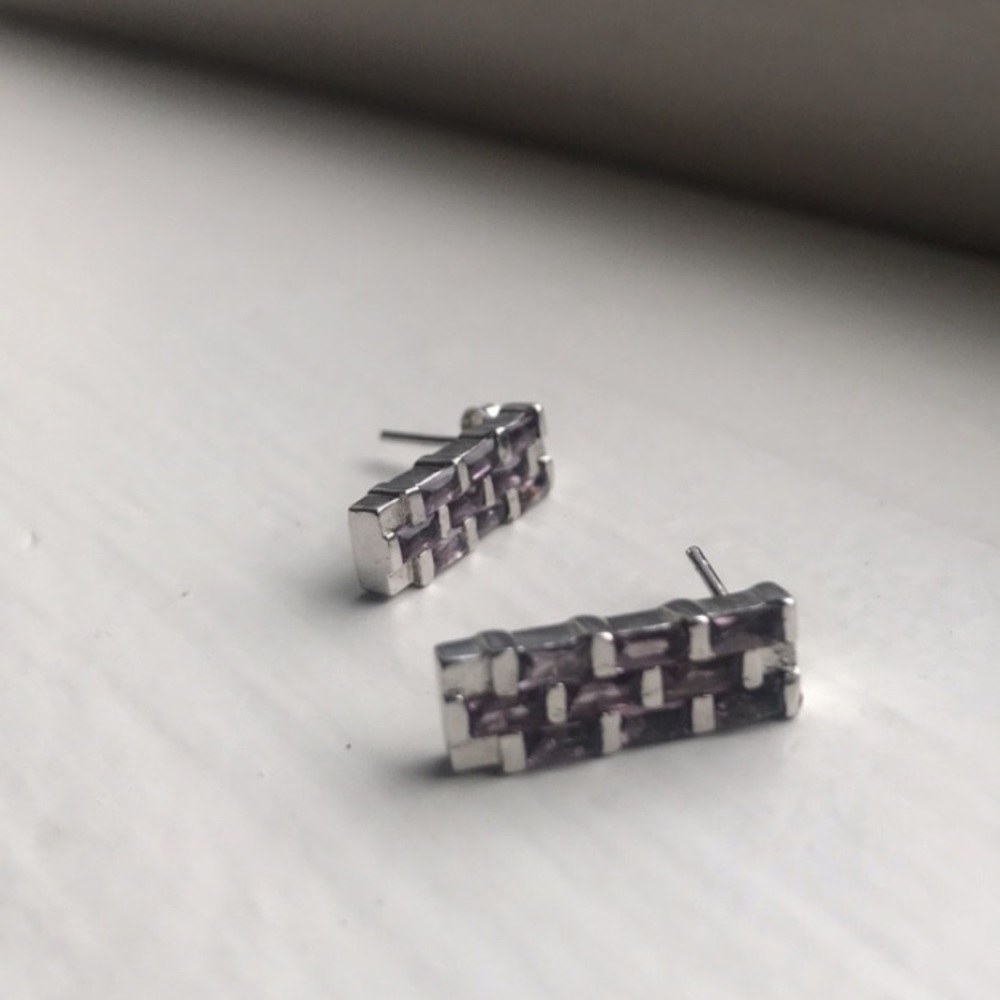 Crystal rectangular earrings